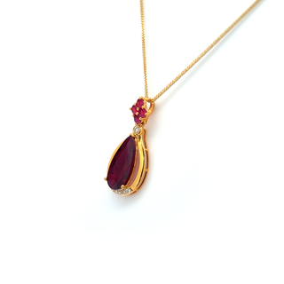 Pear Ruby Drop Pendant