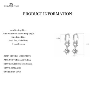 Intelock drop moissanite earrings