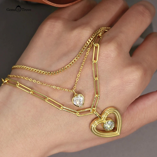 Moissanite Chain Charm Stacking Necklace