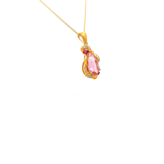 Blossom Pink Tourmaline Ruby Pendant