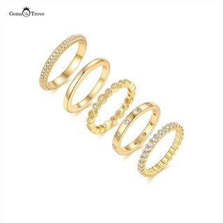 Moissanite Stackable Gold Ring Set