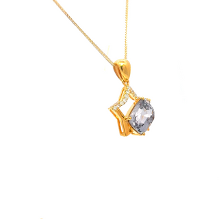 Starlit Grey Spinel Diamond Pendant