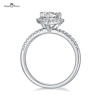 Heart Shaped Halo Moissanite Ring