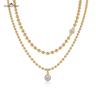 Beaded Chain Moissanite Pendant