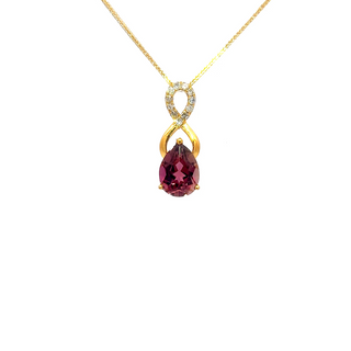 Graceful Pink Tourmaline Drop Pendant