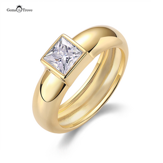Cathedral Princess Cut Moissanite Band