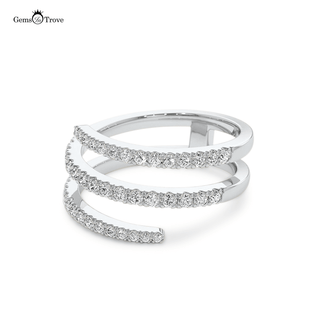 Spiral Diamond Cluster Ring