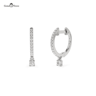 Minimalist Round Diamond Dangling Earrings