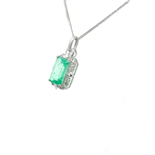 Emerald Art Deco Frame Pendant