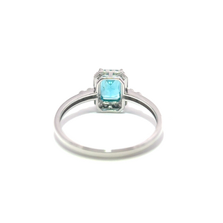 Apatite Diamond Halo Ring