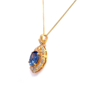 Luna Sapphire Diamond Pendant