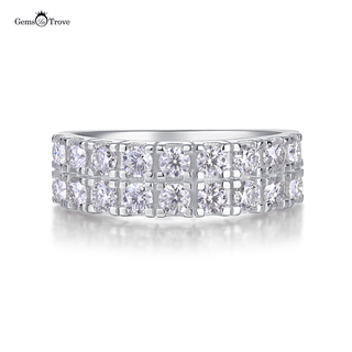 Elegant Moissanite Silver Ring