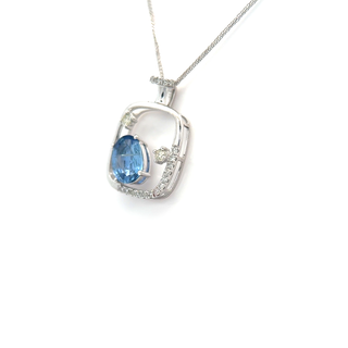 Framed Oval Sapphire Pendant