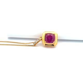 Luna Royale Ruby Cushion Pendant