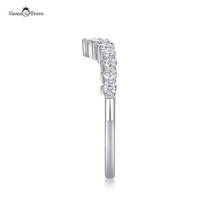 V Shaped Moissanite Eternity Band