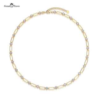 Classic Gold Link Moissanite Necklace