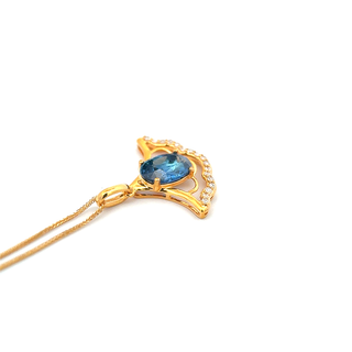 Sapphire Glow Classic Diamond Pendant