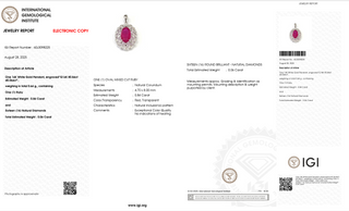 Oval Ruby Halo Pendant