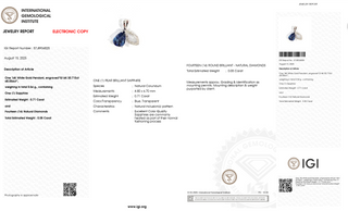 Pear Sapphire Leaf Pendant