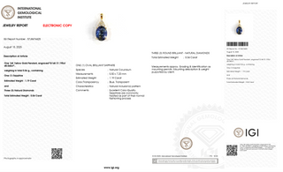 Classic Blue Sapphire Drop Pendant