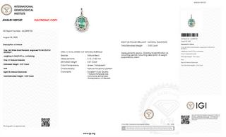 Emerald White Gold Oval Pendant