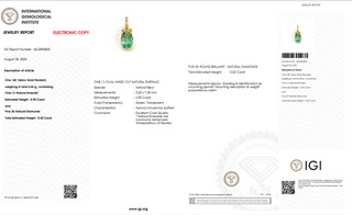 Emerald Minimal Oval Drop Pendant