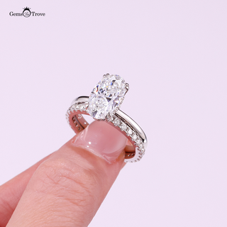 Moissanite Oval Ring Stackable Set