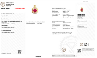 Cushion Ruby Accent Pendant