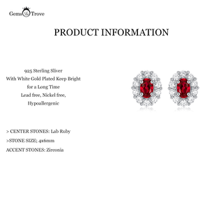 Oval Ruby Classic Studs