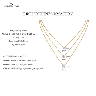 Triple Oval Moissanite Necklace Stacking