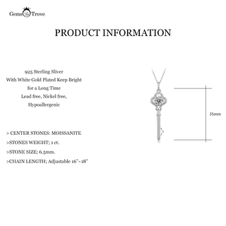 Moissanite Diamond Women's Key Pendant