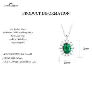 Oval Emerald Halo Pendant