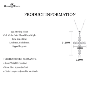 Bezel Set Moissanite Cross Pendant