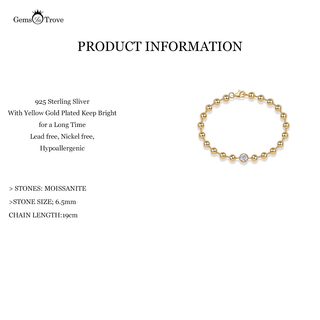 Moissanite Beaded Bracelet Jewelry