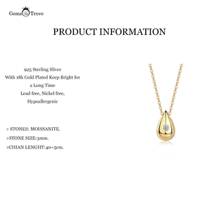 Tear Drop Moissanite Necklace
