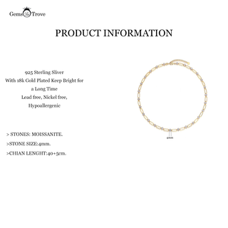 Classic Gold Link Moissanite Necklace