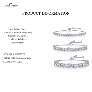 Adjustable Moissanite Tennis Bracelet