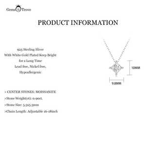 Princess Moissanite Pendant Necklace