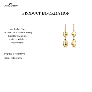 Catherine Moissanite Hoop Dangle Earrings