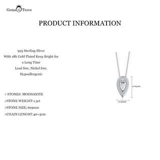 Moissanite Hanging Gem Pendant