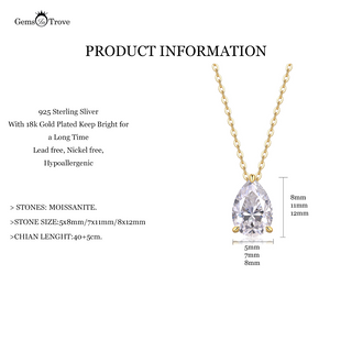 Pear Cut Moissanite Necklace
