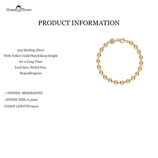 Moissanite Diamond Beaded Bracelet