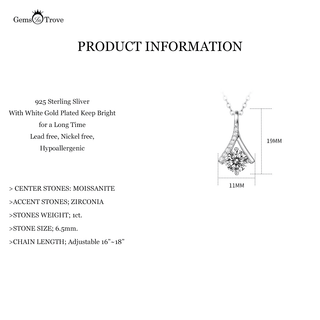 Moissanite Diamond Women Necklace Pendant