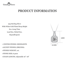Moissanite Diamond Floating Stone Pendant