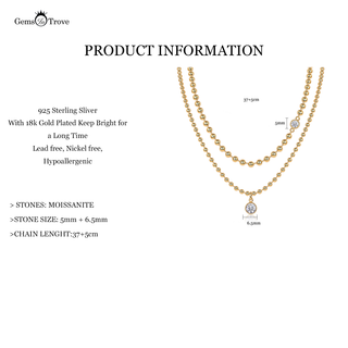 Beaded Chain Moissanite Pendant
