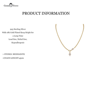 Beaded Teardrop Moissanite Necklace