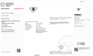 Sapphire Petal Pear Diamond Ring