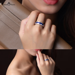 Diamond Sapphire Wedding Band Radiance
