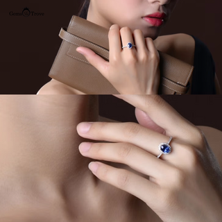 Sapphire Gold Ring Halo Design