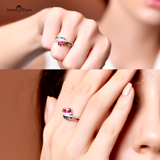 Rainbow Sapphire Ring Delight